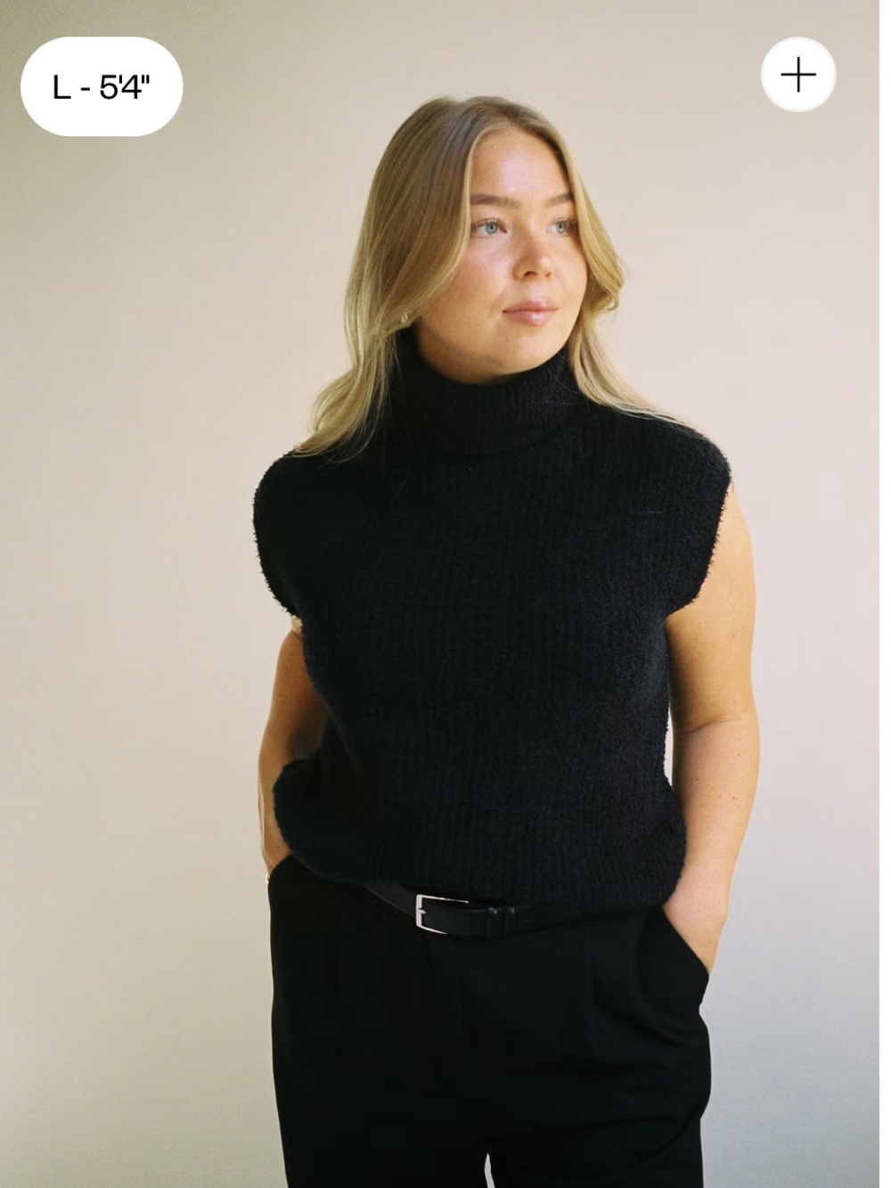 Djerf Avenue Sleeveless Black Turtleneck Sweater - small - Picture 3 of 6